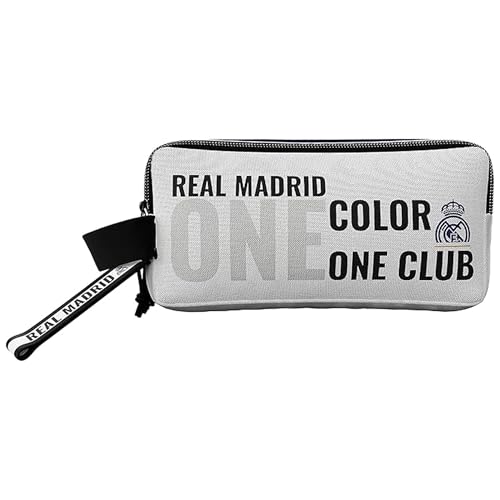 CYPBRANDS Unisex Kinder Real Madrid Federmäppchen mit 3 Fächern, Color One Club allentasche, weiß von CYPBRANDS