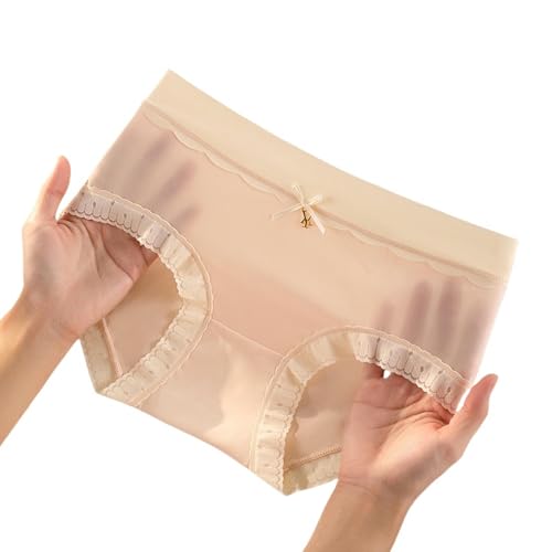 CYQDMDSM Slips Pack Von 4, Frauen Höschen Sexy Unterwäsche Ultra-dünne Slips ， Nicht Markierende Hautflächende Nackthöfe ， Seidetile Taktile Note-rosa-m 1 7-2 1 (70-105 Jin) von CYQDMDSM