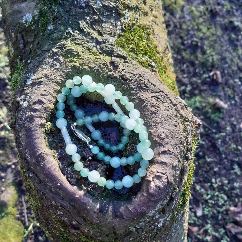 Halskette - Aventurin 50 cm Karabiner von CYRUSANDPEARL