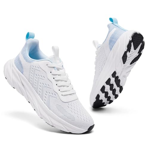 CYRUWOSH Herren Schuhe Laufschuhe Turnschuhe Sportschuhe Sneaker Walkingschuhe Tennisschuhe Freizeitschuhe Outdoor Mesh Atmungsaktiv Fitnessschuhe Weiß 45 von CYRUWOSH