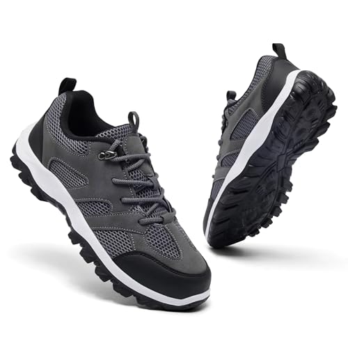 CYRUWOSH Herren Schuhe Traillaufschuhe Sportschuhe Laufschuhe Trekking Wanderstiefel Turnschuhe Outdoor-bereit Ultralight Dämpfung Belüftung Schuhe Komfort Durch Grau 45 von CYRUWOSH