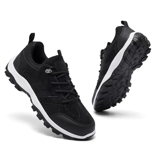 CYRUWOSH Herren Schuhe Trekking Wanderstiefel Traillaufschuhe Laufschuhe Turnschuhe Sportschuhe Outdoor-bereit Ultralight Belüftung Schuhe Komfort durch Dämpfung Schwarz 45 von CYRUWOSH
