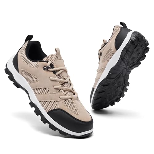 CYRUWOSH Herren Trekking Wanderstiefel Traillaufschuhe Schuhe Laufschuhe Turnschuhe Sportschuhe Ultralight Outdoor-bereit Belüftung Schuhe Komfort durch Dämpfung Khaki 41 von CYRUWOSH
