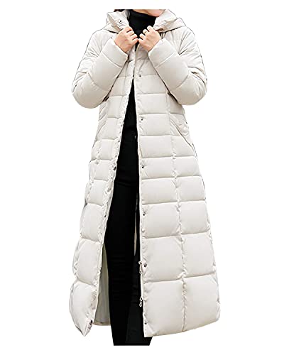 CYSTYLE Damen Winter Jacken Lang Warm Baumwolljacke Baumwollkleidung Verdickt Übergangsjacke Maxi Parka Jacke Kunstpelz Gürtel Langarm Steppjacke Outwear Damenmantel mit Kapuze von CYSTYLE