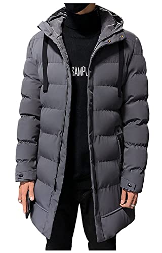 CYSTYLE Herren Winter Jacke Mantel Daunenjacke Lang Winterjacke Daunenmantel Steppmantel Jacke Parka Wintermantel Verdicken Warme Steppjacke Winterjacke Outdoorjacke von CYSTYLE