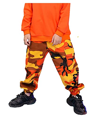 CYSTYLE Kinder Jungen Mädchen Cargohose Kariertes Hose Elastische Taille Jogger Hose Street Hip Hop Tanzenhose von CYSTYLE