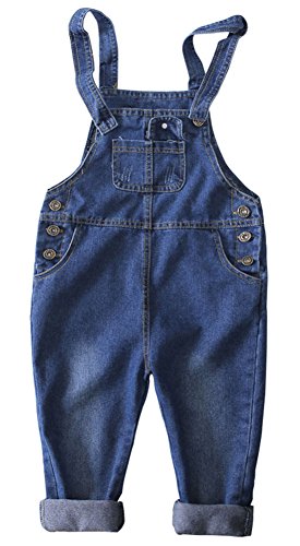 CYSTYLE Latzhose Baby Kleinkind Jungen Mädchen Jeanshose Baumwolle Tasche Jeans Hosen (140/Körpergröße 124-128cm) von CYSTYLE