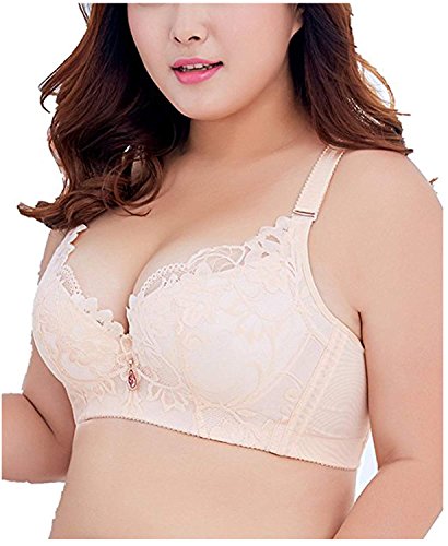 CYSTYLE übergröße Damen Dünn Push Up Spitzen BH für Große Größen (Hautfarbe, 115D) von CYSTYLE