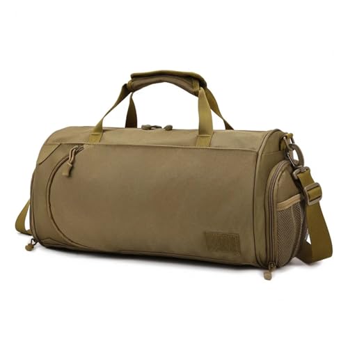 CYSUE Gym Fitness Bag Dry and Wet Separation Large Capacity Short Distance Travel Handbag for Men Outdoor Sports Sling Shoulder Bag, khaki, Einheitsgröße von CYSUE