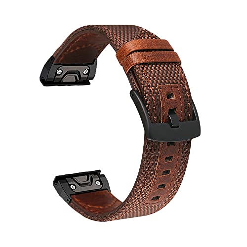 CYSUE Lederarmband für Garmin Fenix 7 7X 5/5X Plus/6/6X Pro/MK1/935 Smart-Armband 22 26 mm, schnell anzubringen, Armband, 26mm Fenix7X, Achat von CYSUE