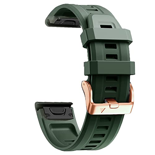 CYSUE Silikon-Armband mit rotgoldener Schnalle, für Garmin Descent MK2S, Fenix 6S, 6SPro, 5S Plus, D2, Delta-Smartwatch, schnelles Öffnen, For Fenix 5S, Achat von CYSUE