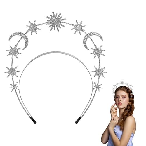 CYUaoao Stern Stirnband Stirnband der Göttin Strass-Haarband Haarreif für Frauen Festival Haarschmuck Haarschmuck Geburtstag Party Kostüm Silber Weihnachten Geschenk für Mädchen von CYUaoao