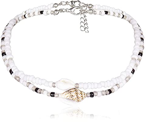 CYWQZZ Boho Choker Halskette Kurze Muschel Perle Halsketten Perlen Strand Schmuck für Frauen und Mädchen, Muschel von CYWQ