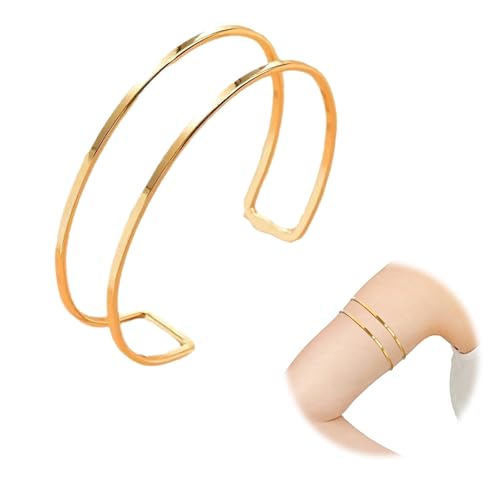 CYXZMYA 1 Stück Einstellbar Armreif Gold,Runder Oberarmreif Gold,Einfache Oberarm Wickelarmband Doppelschleife,Geeignet für Männer und Frauen,Kann Als für Lhre Frau,Freunde,Familienmitglieder. von CYXZMYA