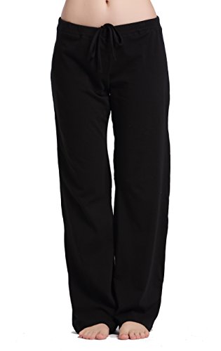 CYZ Damen-Pyjamahose aus Stretch-Baumwolle, einfache Loungehose, Anthrazit - Schwarz - Mittel von CYZ