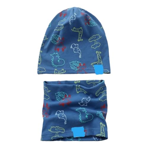 CYZJPRVN Jungen Beanie Mütze, Loop Schal Set, Kinder 2er Set Herbst Winter gefütterte Mütze, 95% Baumwolle Mütze Schal Set, Pflegeleichtes Material, Strickmützen für Herbst Winter Frühling von CYZJPRVN