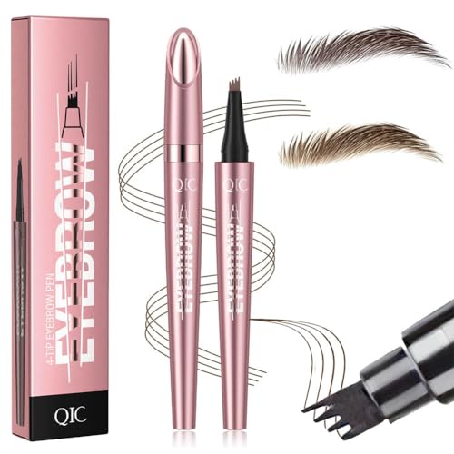 CYZJPRVN 2024 Neu 3D Microblading Augenbrauenstift mit 4 Gabelspitzen Applikator, 2PCS Augenbrauenstift Wasserfest,Langanhaltenden Magischer Eyebrow Pen Erzeugt Mühelos Natürlich Aussehende Brauen von CYZJPRVN