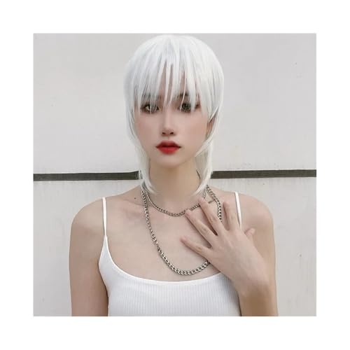 Damenperücke Perücke Kurzes Haar Chemiefaserperücke Flauschige Natürliche Männer und Frauen Kurzes Glattes Haar Echthaarperücken von CYairong-22