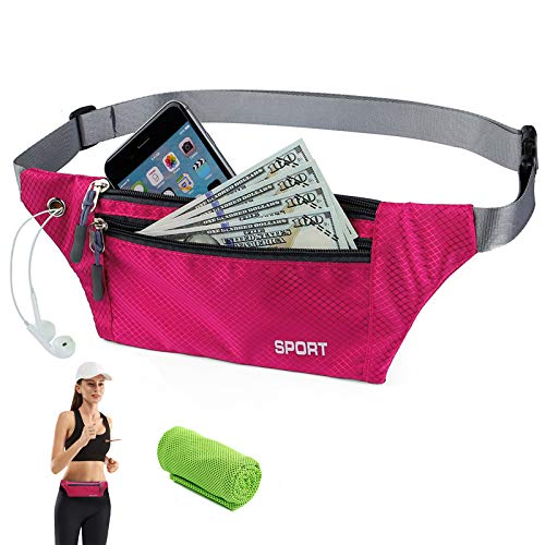 Handytasche Sport Laufgürtel Handy Lauftasche Hüfttasche Laufen Gürteltasche wasserdichte Flache Bauchtasche Running Belt Jogging Fitness Gürtel für Damen und Herren Kinder Outdoor Aktivitäten Joggen von CYchen