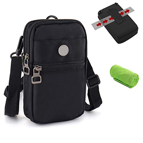 Handytasche Umhängen Gürteltasche, Blocker Umhängetasche Tasche Unisex/Männer/Damen/Kinder, Multifunktionale Outdoor Sport Hüfttasche mit Klein Karabinerhaken für iPhone Samsung Galaxy Huawei HTC von CYchen