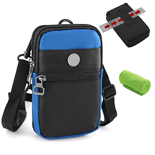 Handytasche Umhängetasche, Blocker Gürteltasche, Unisex/Männer/Damen/Kinder, multifunktionale Outdoor-Sport Hüfttasche mit Karabinerhaken für iPhone, Samsung Galaxy, Huawei, HTC von CYchen