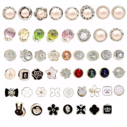 Brosche Damen - Anti-Pin-Ausschnitt-Verdecken-Brosche – Damen-Shirt-Brosche-Knöpfe, Bunt, für Kleidung - Spokki Eleganz – Broschen-Knöpfe für Kleidung - Brosche-Pin-Damen, Knopf-Brosche – Mi von CZAYEFNH