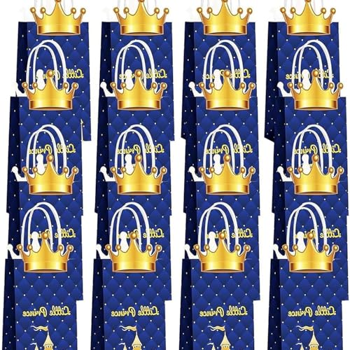 Papiertüten，Geschenktüten für Kinderveranstaltungen ，Set mit 16 Prinzen-Partytüten mit Griffen, geeignet für Süßigkeiten, Spiele und Feiergeschenke von CZAYEFNH