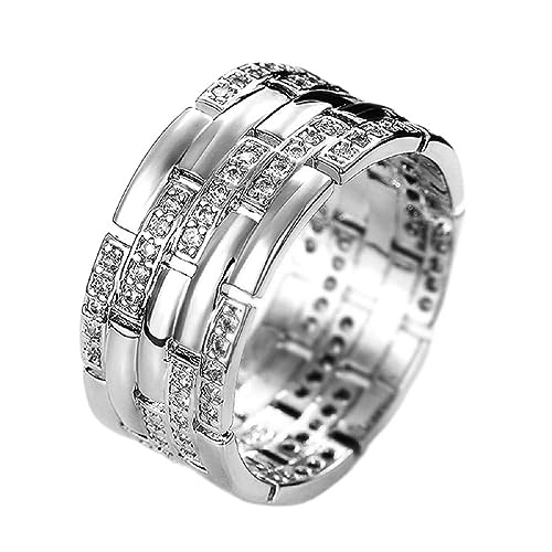 Herrenringe Trendige Mode Breite Version Herrenringe Micro-Set Zirkon Ringe (10) von CZCLMLT