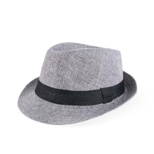 CZCMYAU Fedora-Sonnenhut Panama-Strohhut Faltbarer Sommerhut mit kurzer Krempe Trilby-Hüte für Männer und Frauen von CZCMYAU