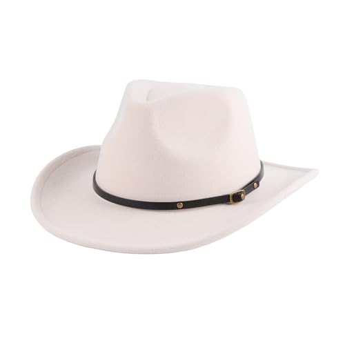 Cowboyhut für Damen und Herren Western-Cowboyhut mit breiter Krempe und Schleife für Cowgirl-Outfits und Country-Style-Mode, beige von CZCMYAU