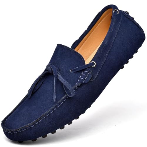 CZHIHANEG Herren Fahrende Schuhe Mokassins Slipper Herren Leder Slip On Fahren Schuhe Leicht Weich Loafers Handgefertigt Flache Business Schuhe EU 39-EU 49 von CZHIHANEG