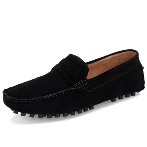 CZHIHANEG Herren Loafers Flach Atmungsaktiv Casual Leder Mokassins Herren Anti Slip Casual Schuhe von CZHIHANEG