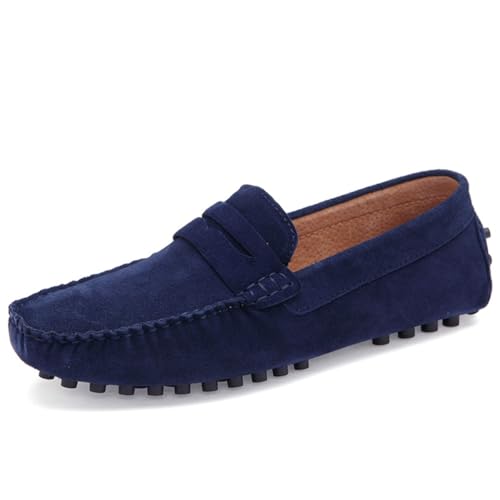 CZHIHANEG Herren Loafers Flach Atmungsaktiv Casual Leder Mokassins Herren Anti Slip Casual Schuhe von CZHIHANEG