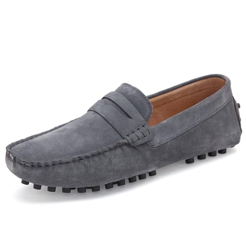 CZHIHANEG Herren Loafers Flach Atmungsaktiv Casual Leder Mokassins Herren Anti Slip Casual Schuhe von CZHIHANEG