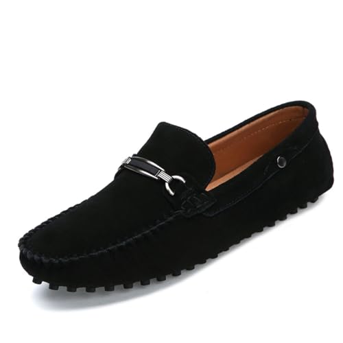 CZHIHANEG Herren Loafers Flach Atmungsaktiv Casual Leder Mokassins Herren Anti Slip Casual Schuhe von CZHIHANEG