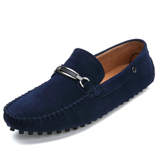 CZHIHANEG Herren Loafers Flach Atmungsaktiv Casual Leder Mokassins Herren Anti Slip Casual Schuhe von CZHIHANEG