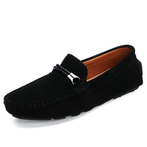 CZHIHANEG Herren Loafers Flach Atmungsaktiv Casual Leder Mokassins Herren Anti Slip Casual Schuhe von CZHIHANEG