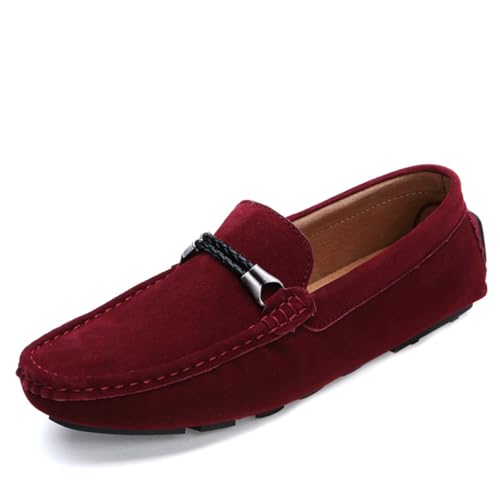 CZHIHANEG Herren Loafers Flach Atmungsaktiv Casual Leder Mokassins Herren Anti Slip Casual Schuhe von CZHIHANEG