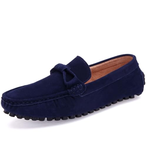 CZHIHANEG Herren Loafers Flach Atmungsaktiv Casual Leder Mokassins Herren Anti Slip Casual Schuhe von CZHIHANEG