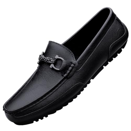 CZHIHANEG Herren Wildleder Penny Loafers, Bequeme Fahrschuhe, Handgemachte Loafers, rutschfeste Business Schuhe, Größe 38-49 EU von CZHIHANEG