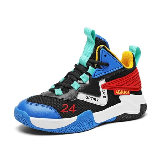 CZHIHANEG Jungen Basketball Schuh Mädchen Basketball Kinder Basketball SchuhTrainer Komfort High Top Schuhe für Jungen Mädchen Atmungsaktive Turnschuhe Anti-Rutsch von CZHIHANEG