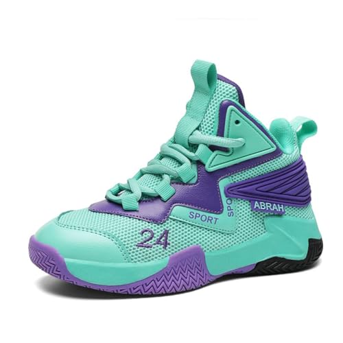 CZHIHANEG Jungen Basketball Schuh Mädchen Basketball Kinder Basketball SchuhTrainer Komfort High Top Schuhe für Jungen Mädchen Atmungsaktive Turnschuhe Anti-Rutsch von CZHIHANEG