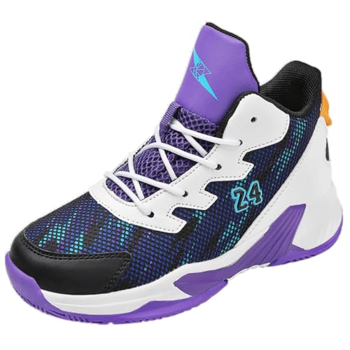 CZHIHANEG Jungen Basketball Schuh Mädchen Basketball Kinder Basketball SchuhTrainer Komfort High Top Schuhe für Jungen Mädchen Atmungsaktive Turnschuhe Anti-Rutsch von CZHIHANEG