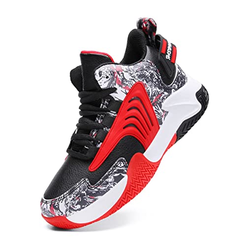 CZHIHANEG Jungen Basketball Schuh Mädchen Basketball Kinder Basketball SchuhTrainer Komfort High Top Schuhe für Jungen Mädchen Atmungsaktive Turnschuhe Anti-Rutsch von CZHIHANEG