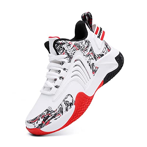 CZHIHANEG Jungen Basketball Schuh Mädchen Basketball Kinder Basketball SchuhTrainer Komfort High Top Schuhe für Jungen Mädchen Atmungsaktive Turnschuhe Anti-Rutsch von CZHIHANEG