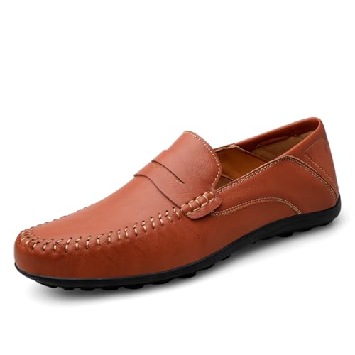 CZHIHANEG Klassische Penny Loafers Bequeme Schuhe für den Straßenverkehr Oxfords Mode Slipper 38-49 EU von CZHIHANEG