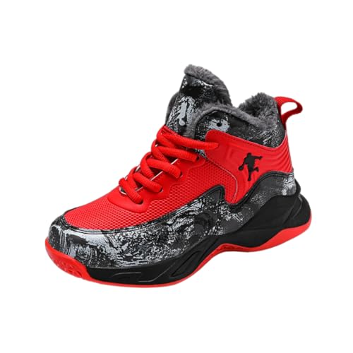 CZHIHANEG Stilvolle Gepolsterte Wärme Jungen Basketballschuhe für Kinder Sportverschluss Sportschuhe von CZHIHANEG