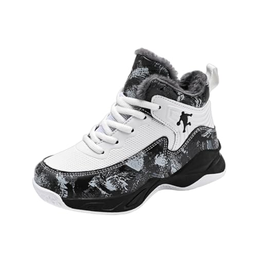 CZHIHANEG Stilvolle Gepolsterte Wärme Basketballschuhe für Jungen und Kinder - Sportverschluss Sportschuhe von CZHIHANEG