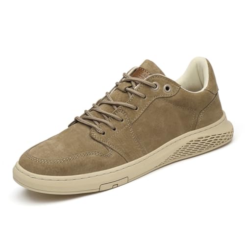 Herrenschuhe aus Leder Leichte und bequeme Freizeitschuhe für Herren, Y1965 Khaki, 43 EU von CZHIHANEG