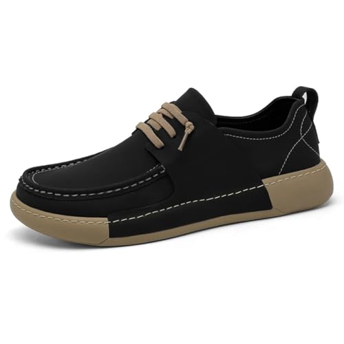 Herrenschuhe aus Leder Leichte und bequeme Freizeitschuhe für Herren, Y58139 Black, 38 EU von CZHIHANEG